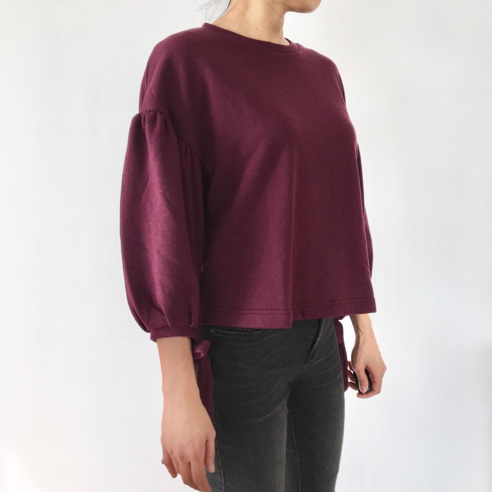 Langley crew sweater top with sleeve detail - Picture 8 of 8